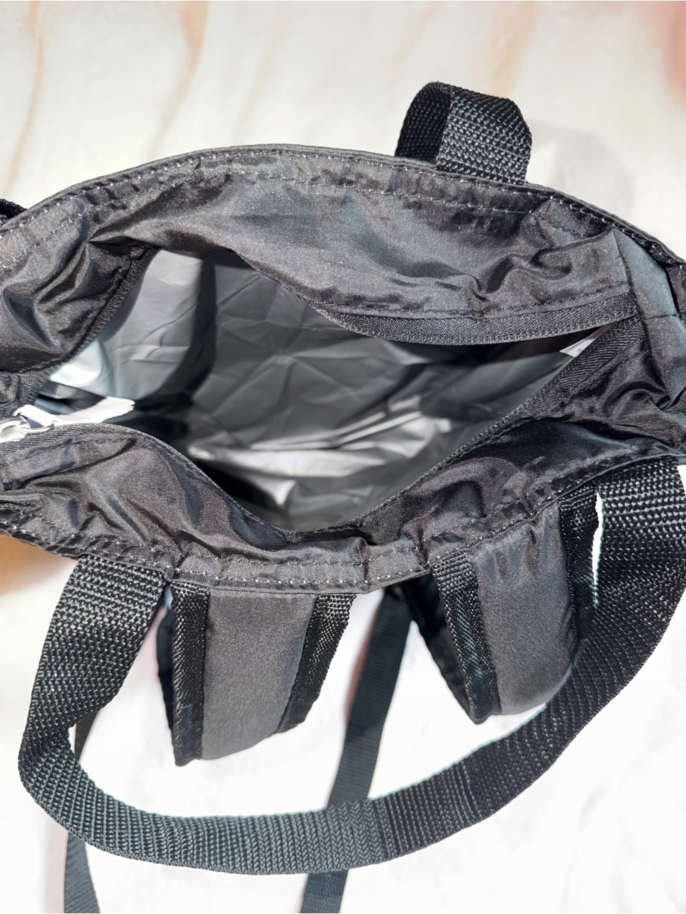 PINK Victoria's Secret Black Nylon Shoulder Backpack Cooler - Picture 3 of 3